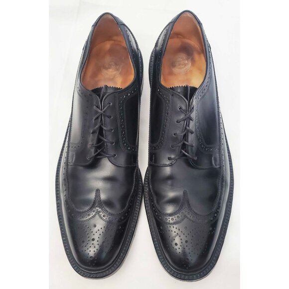 Vintage Florsheim Mens Wingtip Oxford Dress Shoes Black Leather 4 Nail. 11.5 B - Picture 7 of 12